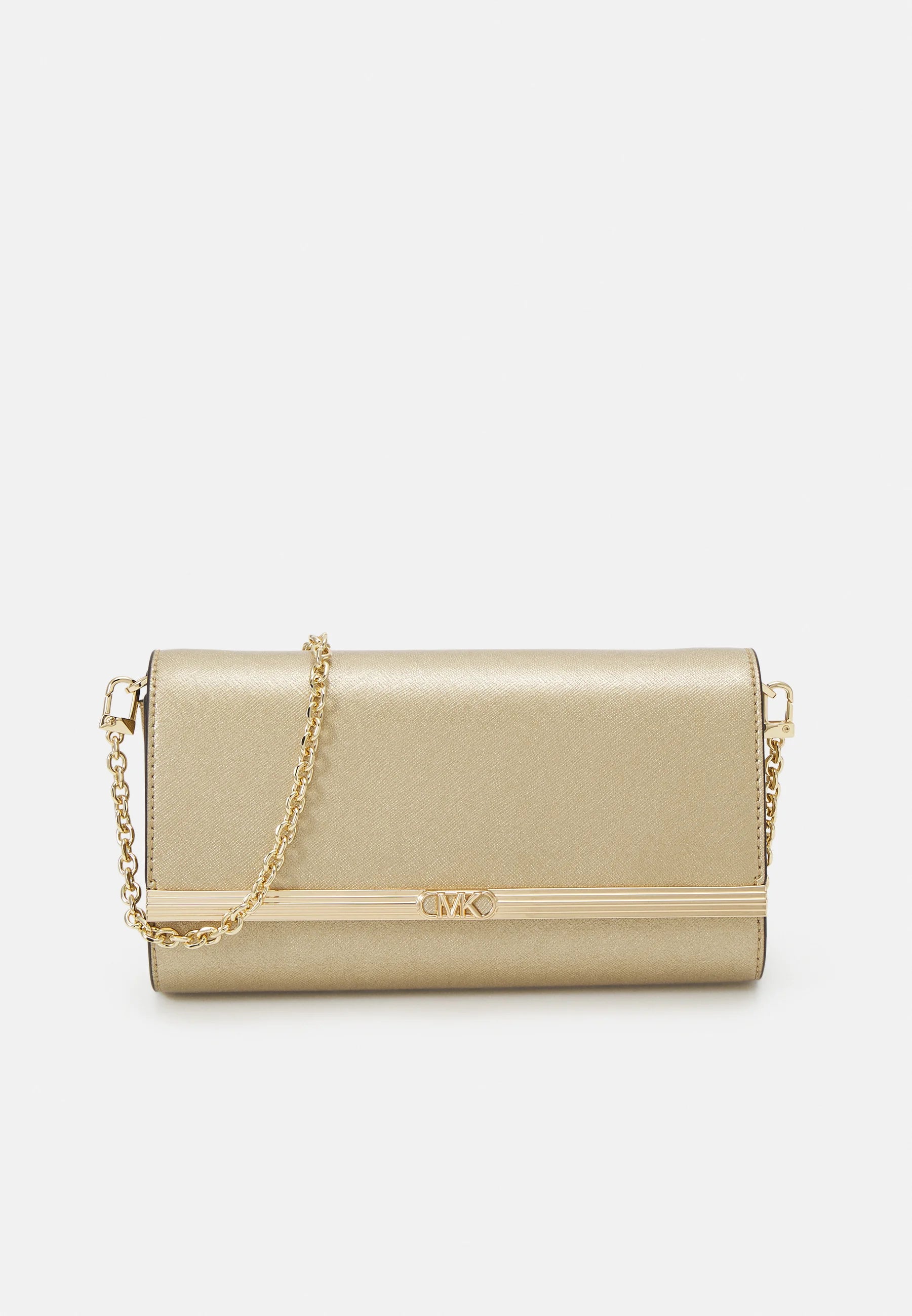 MK Leather Clutch Pale Gold