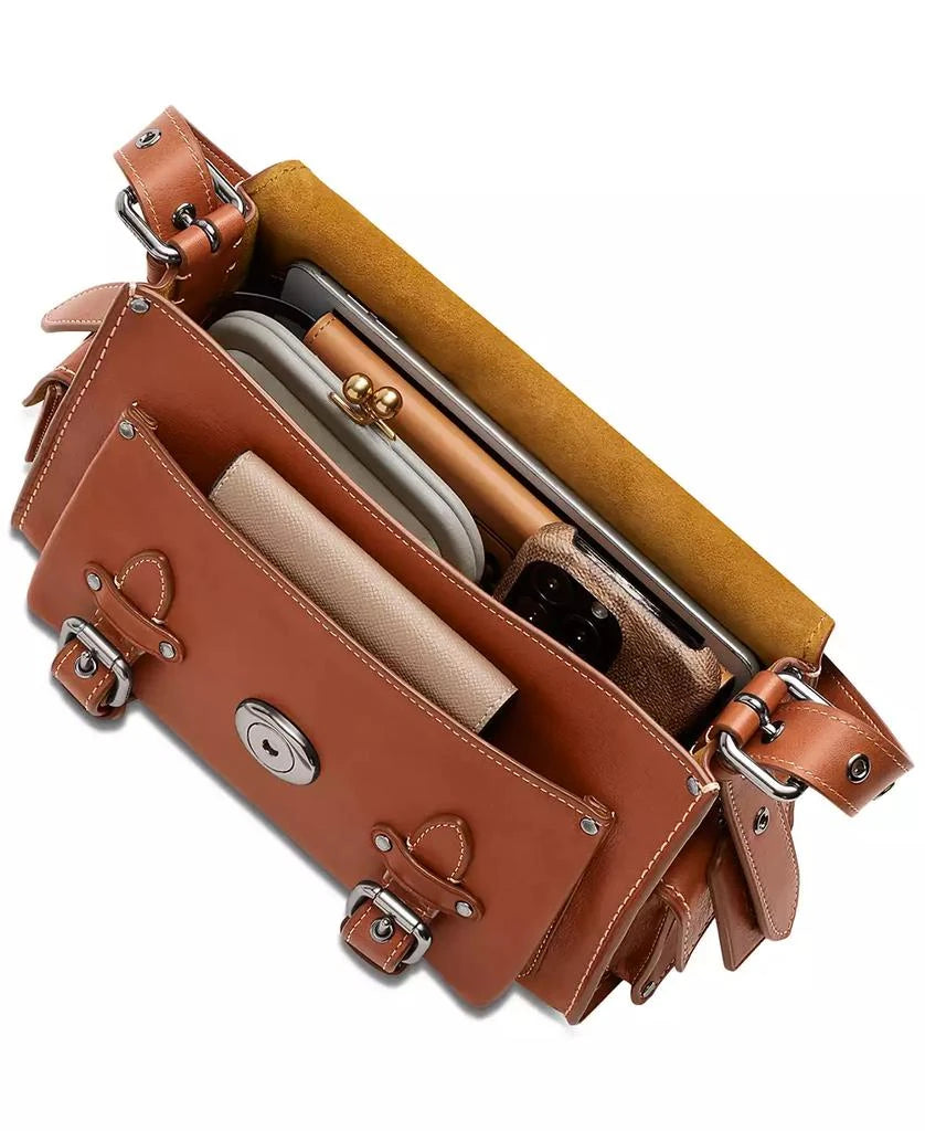 COACH Cargo Soft Tabby Leather Satch Silver Burnished Amber