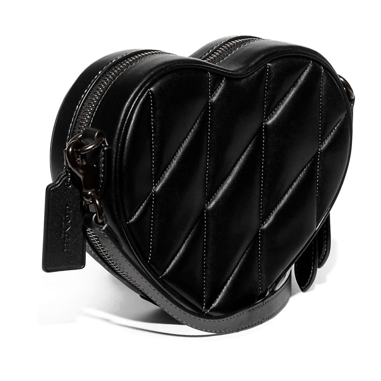 COACH Quilted Leather Heart Crossbody V5 Black