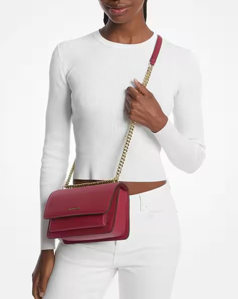 Michael Kors Small Leather Chain Convertible Deep Red