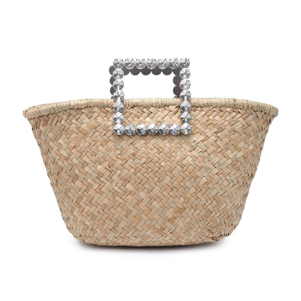 CRYSTAL RAFFIA TOTE