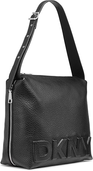 DKNY Zia Small Hobo Black Silver
