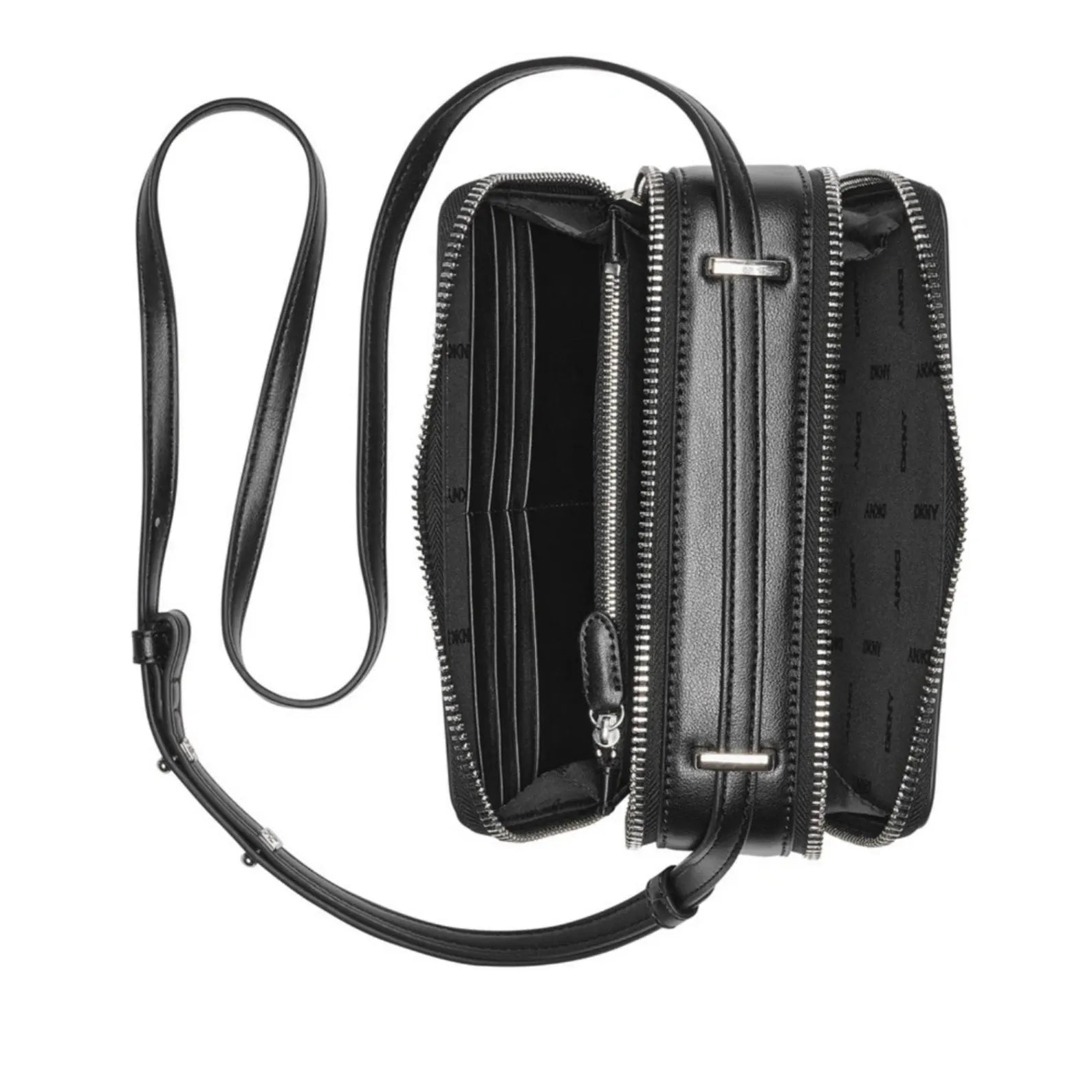 DKNY Carter Mini Logo Camera Bag Black Silver