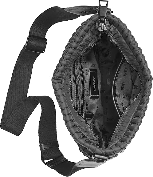 DKNY Mack Nylon Crossbody Bag Black Silver