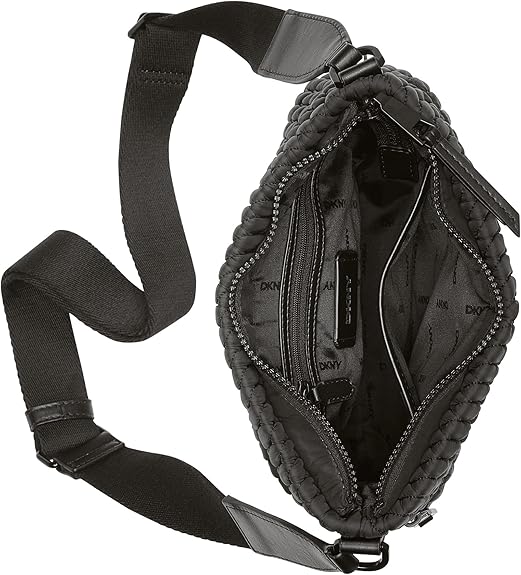 DKNY Mack Nylon Crossbody Bag Black Silver