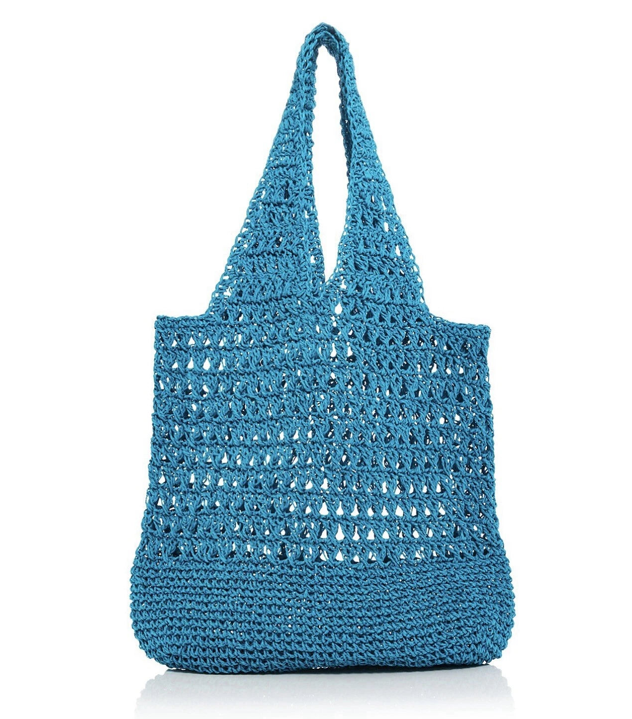 Aqua Crochet Tote - Exclusive Blue