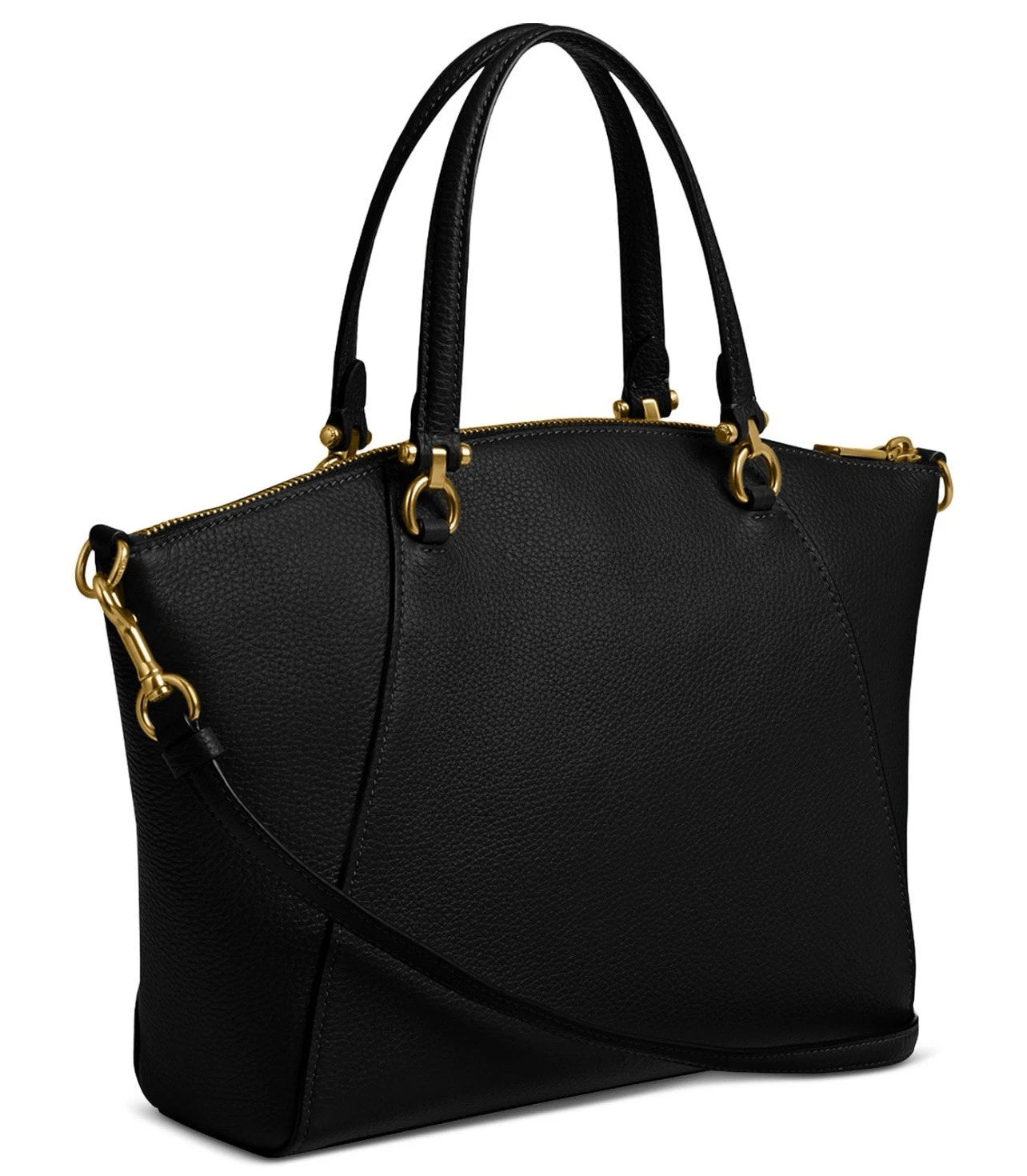 COACH Bella Small Leather Satchel Brass Black