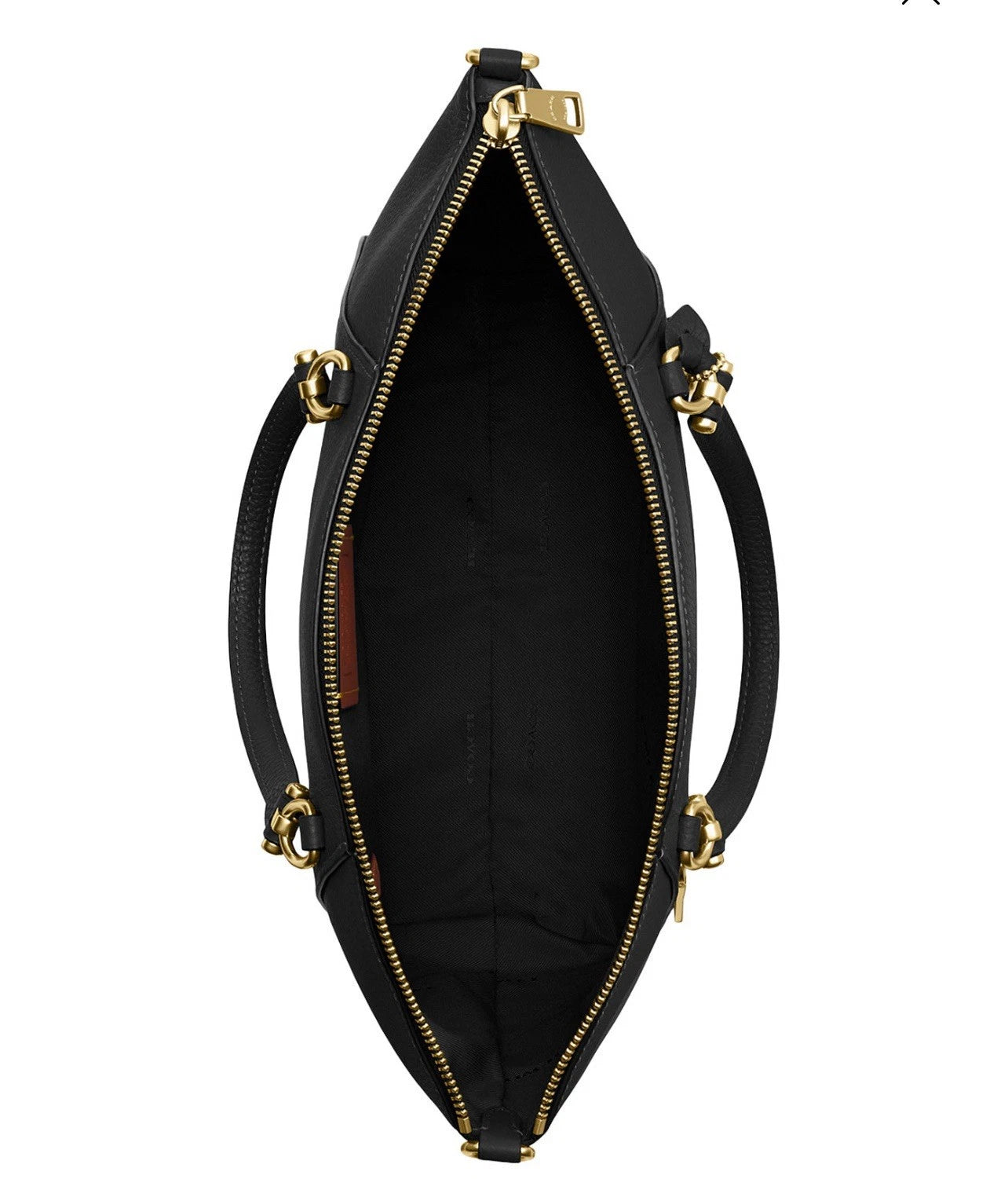 COACH Bella Small Leather Satchel Brass Black