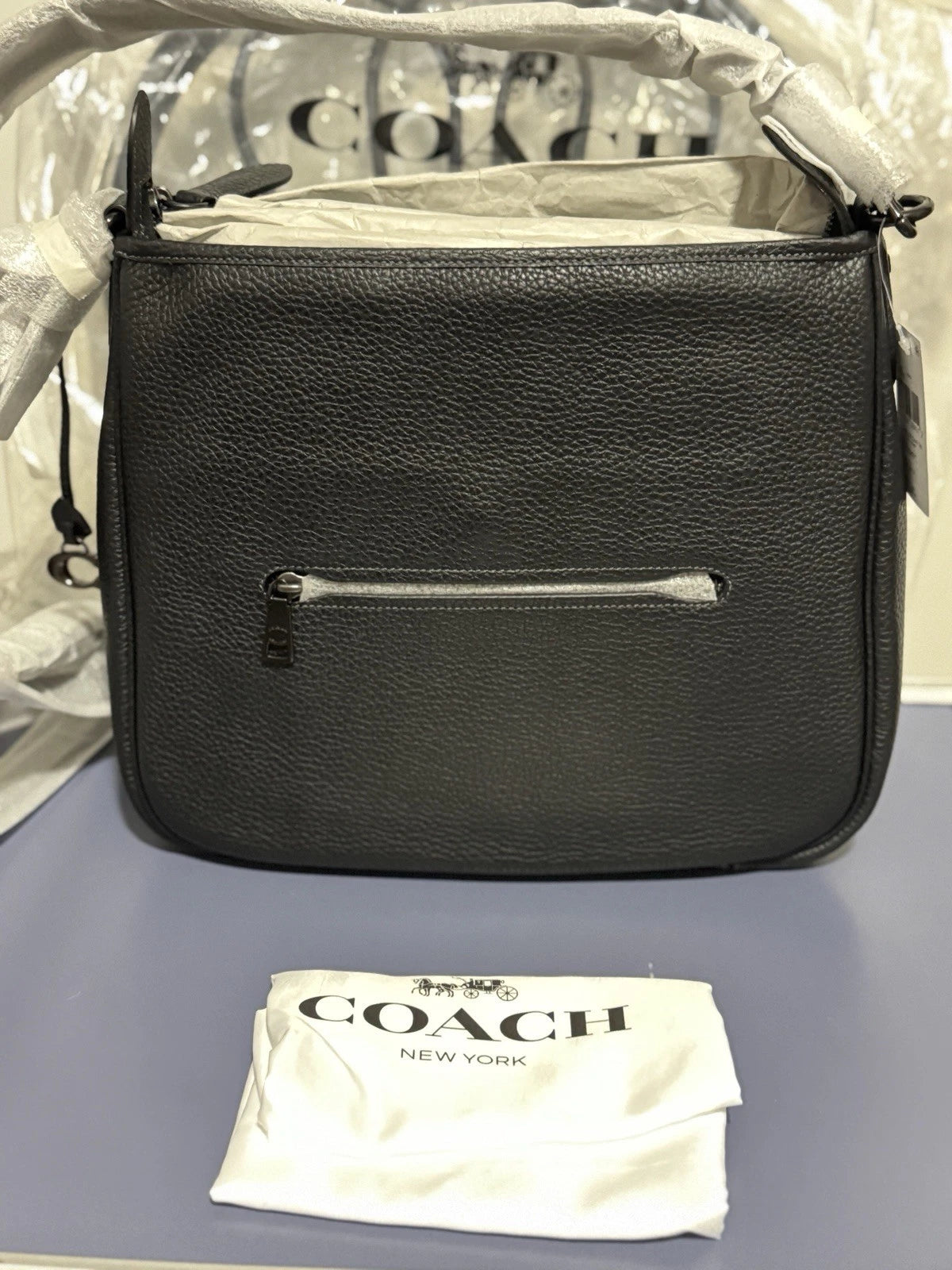 Coach Soft Pebble Leather Cary Shoulder Bag Convertible Straps