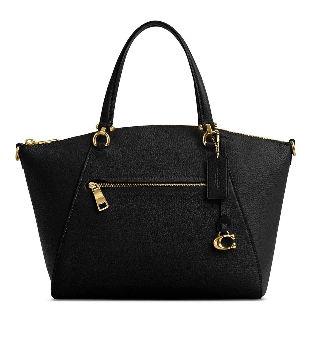 COACH Bella Small Leather Satchel Brass Black